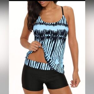 Tummy Control Tankini Swimsuit with boy shorts